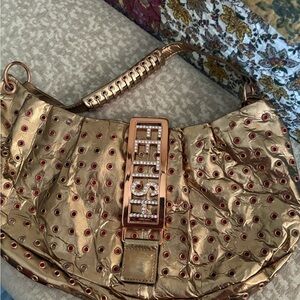 Fetish by Eve Gold and Red Women's Shoulder Bag